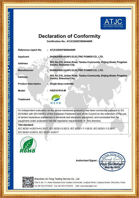 Certificate Of Honor