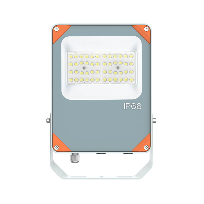 How does the anti-glare design of outdoor high-brightness floodlights affect visual comfort?